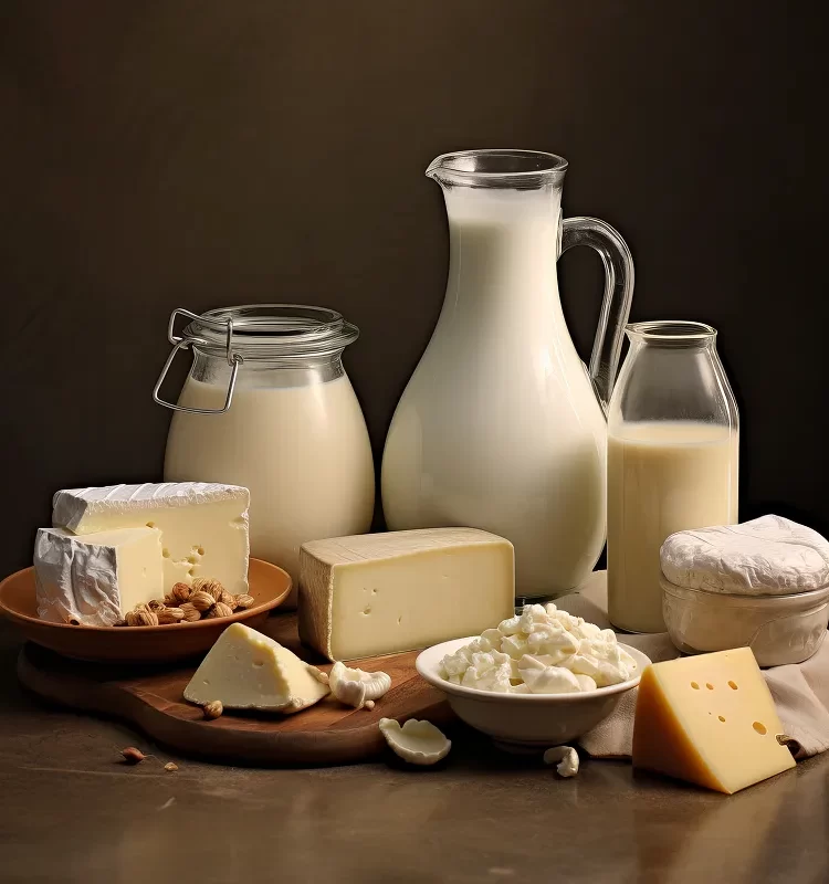 various-fresh-dairy-products-wooden-table